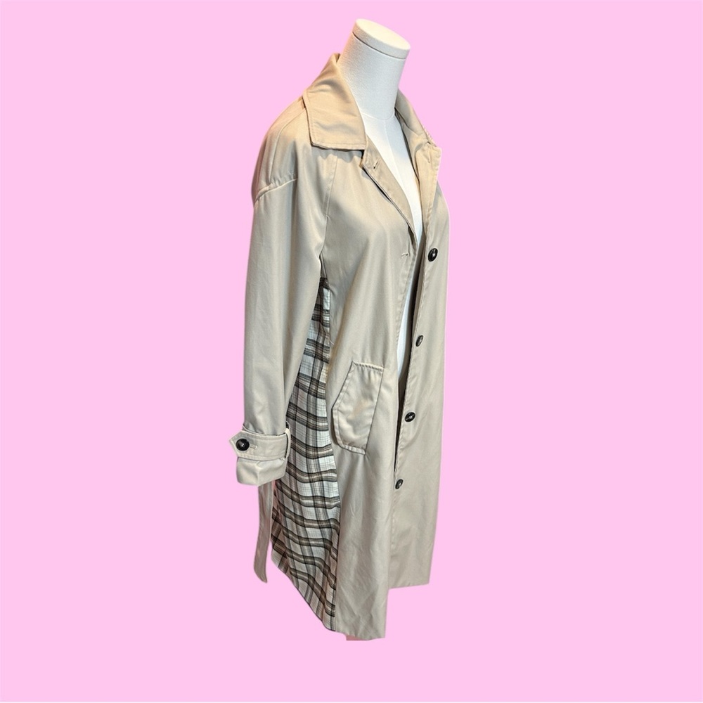 Bershka Plaid Trench Coat View 3